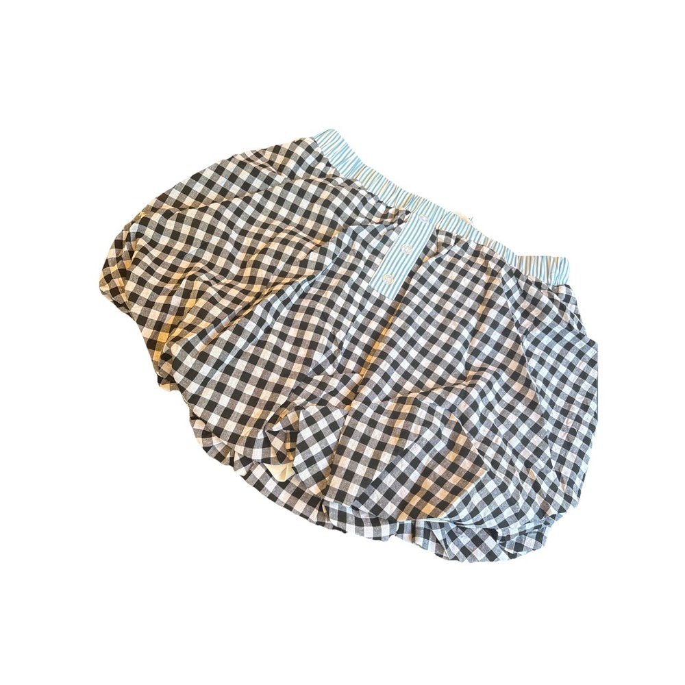 Women's Bubble Skirt / High Waisted/boho/ Gingham Shorts Women's SMALL